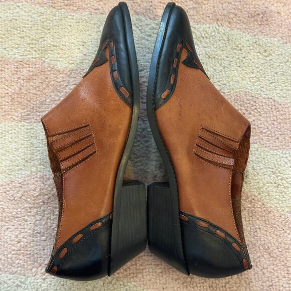 Vintage Footgear Two-Tone Leather Western Shootie Brown Black Cowgirl Boho Retro - Picture 5 of 8